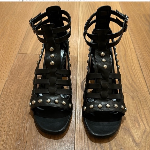 Saint Laurent black sandals with silver studs.
Block heel. - 39 - size 9 - Picture 2 of 6